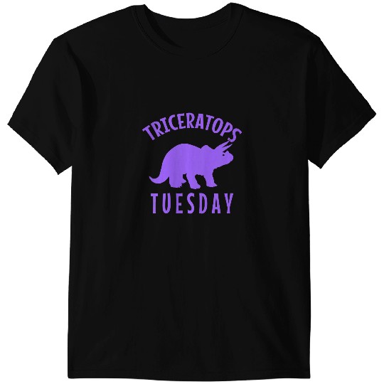 Dinosaur Dino Kids TRICERATOPS TUESDAY Dino Days of the Week for Kids T-Shirts