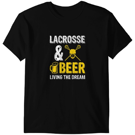 Lacrosse Gift Beer Funny Lacrosse Beer Living The Dream Beer Day Oktoberfest T-Shirts