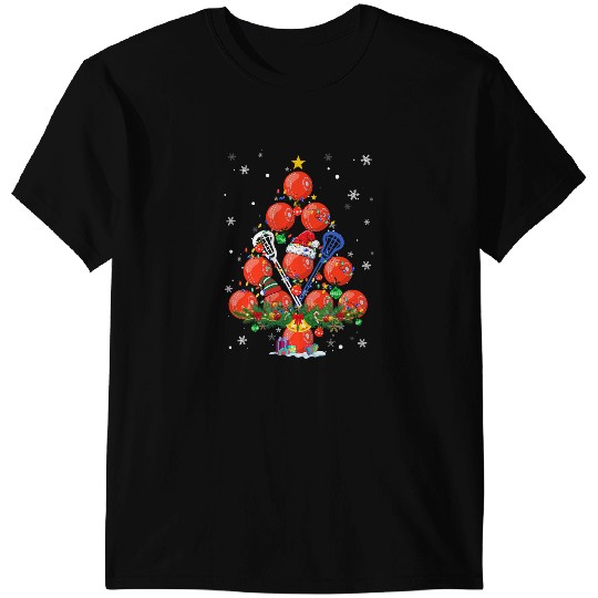 Lacrosse Gift Christmas Tree Santa Pickleball X Mas Lights T-Shirts