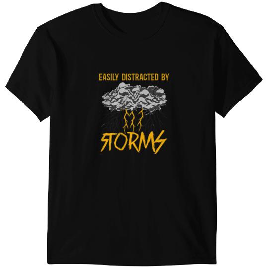 Storm Chaser Hurricane Meteorology Tornado Easily Distracted 3 T-Shirts