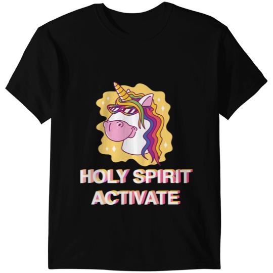 Unicorns Holy Spirit Activate Funny Christian Religious T-Shirts