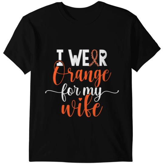 Leukemia Survivor I Wear Orange For My Wife Leukemia Cancer Awareness Support T-Shirts
