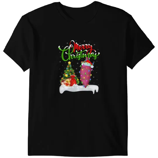 Sweet Potato Lover Lighting Santa Sweet Potato Christmas T-Shirts