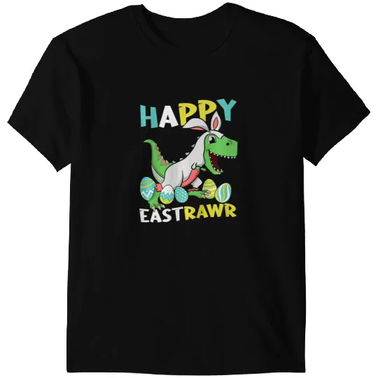 Dinosaur Dino Kids Happy Eastrawr T Rex Dinosaur Easter Bunny Egg Toddler Boy T-Shirts