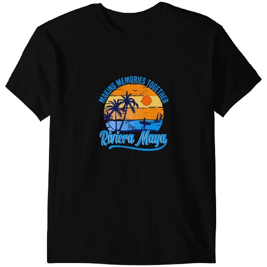 Retro Riviera Maya Mexico Palm Tree Beach Summer Vacation T-Shirts