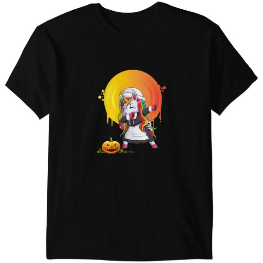 Unicorns Pony Magical Fantasy Dabbings Unicorns Skeletons Halloween Girls Dab 7 T-Shirts