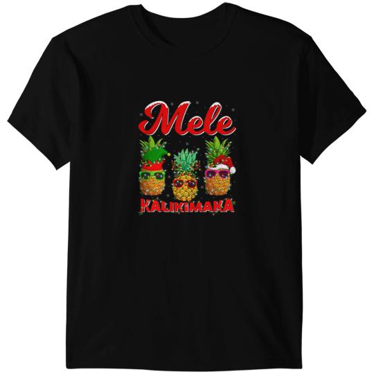pineapples xmass Lights Mele Kalikimaka pineapples Christmas T-Shirts