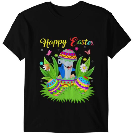 Ocean Shark Lover Floral Easter Egg Funny Hammerhead Shark Easter T-Shirts