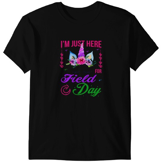 Unicorns Im Just Here for Field Day Magical Unicorns Boys Girls Kids T-Shirts