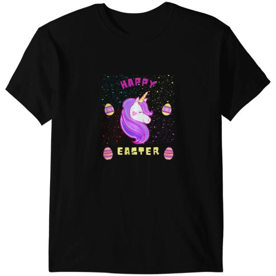 Unicorns Happy Easter Unicorns Girls Boys Easter Eggs Kids T-Shirts