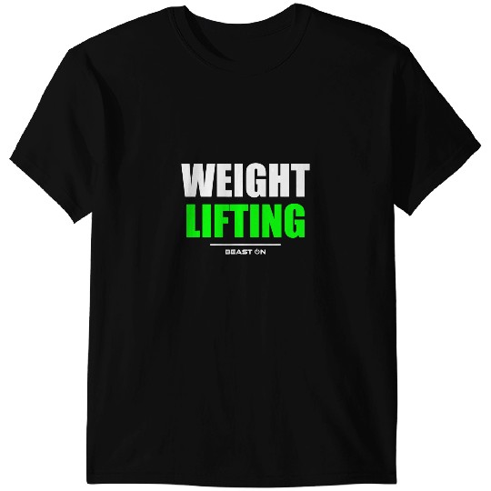 Weight Lifting Gym Fitness Workout Bodybuilding Green Print T-Shirts