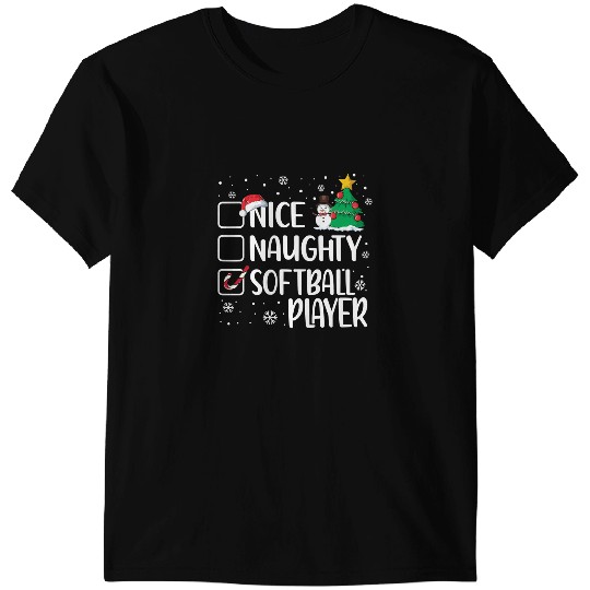 Softball Gift Naughty Or Nice Softball Player Funny Christmas Pajama 11 T-Shirts