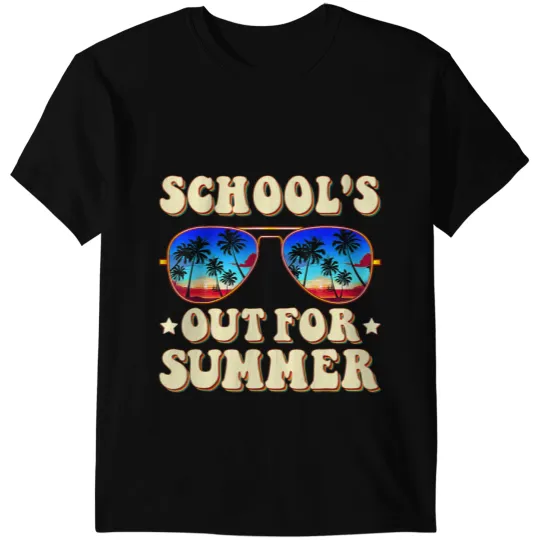 Teacher Job Retro Last Day Of School Schools Out For Summer Teacher Kids T-Shirts