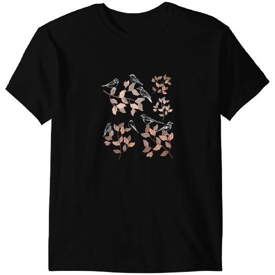 vintages Birdwatching Animal Lover Fall Leaves Bird T-Shirts
