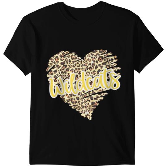 Wildcats Yellow Black Cheetah School Sports Fan Team Spirit T-Shirts