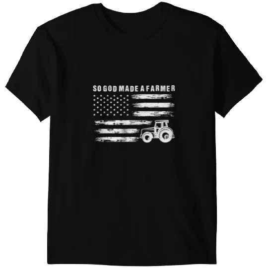 Retro vintages American Flag So God Made A Farmer 4th Of July T-Shirts