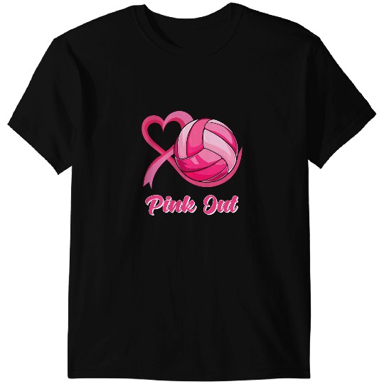 Volleyball Gift Leopard Pink Out Volleyball Tackle Breast Cancer Awareness 1 T-Shirts