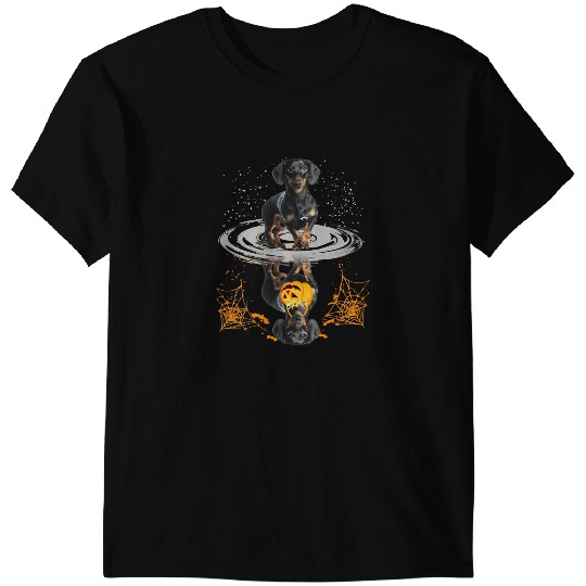 Wiener Water Reflection Funny Halloween 140 Dachshund Doxie T-Shirts