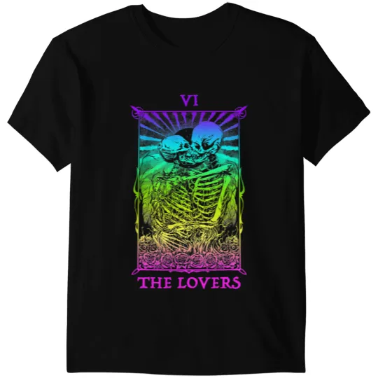 The Lovers Tarot Card Fortune Skeletons Rose Supernatural T-Shirts