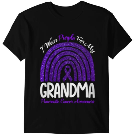 Pancreatic Warrior I Wear Purple For My Grandma Pancreatic Cancer Rainbow T-Shirts