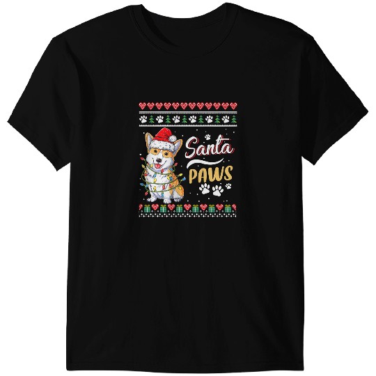 Welsh Corgi Dog Santa Paws Christmas Corgi Merry Christmas Ugly xmass 27 Corgis T-Shirts