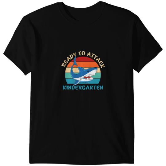 Ocean Shark Ready to Attack Kindergarten Sunset Boy Back to School T-Shirts