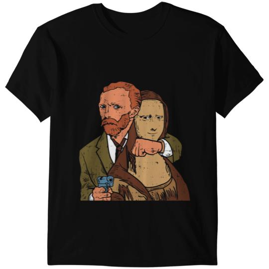 Van Gogh Mona Lisa Funny Famous Art Painting Parody Gift T-Shirts