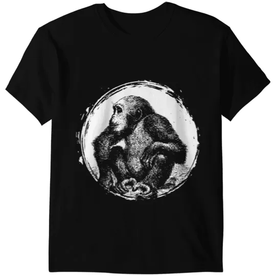 vintages Chimpanzee Gorilla Monkey Art T-Shirts
