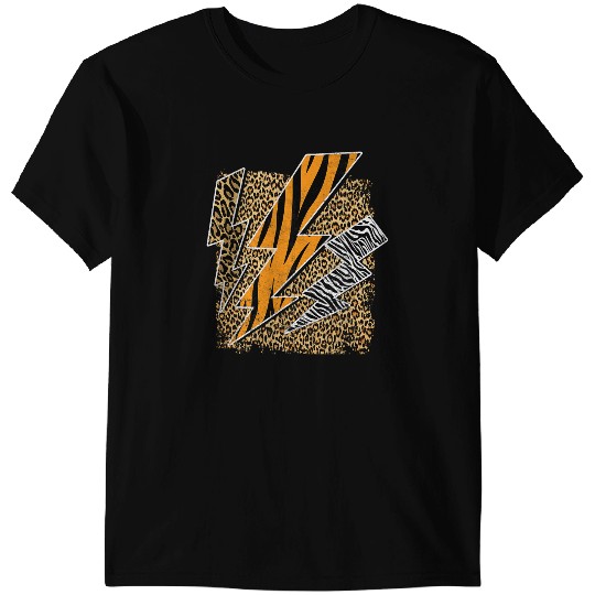Tiger Gift Leopard Tiger Cheetah Zebra Lightning Safari Animal Print T-Shirts