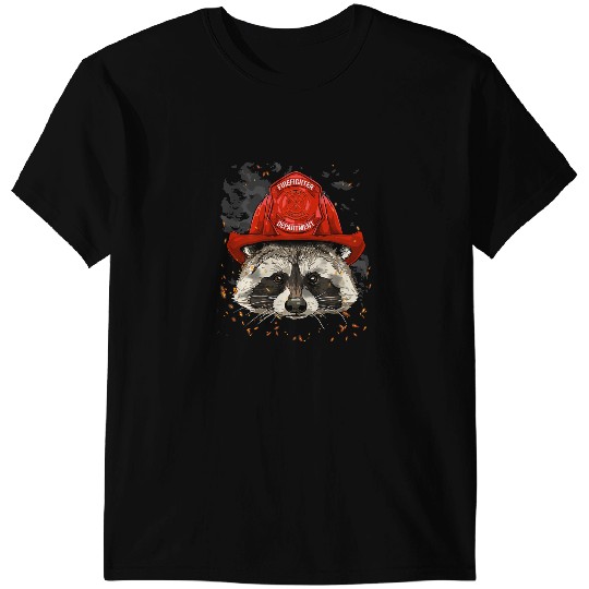 Fireman Firefighter Raccoon Fires Department Fireman Trash Panda 52 Firemen T-Shirts