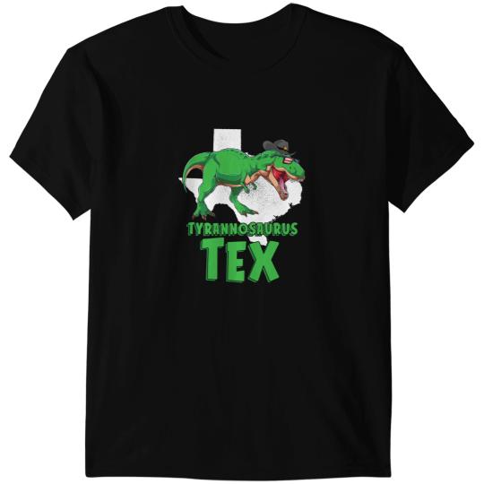 Dinosaur Dino Tyrannosaurus Tex Prehistorc Reptile Cowboy Adult Dinosaur T-Shirts
