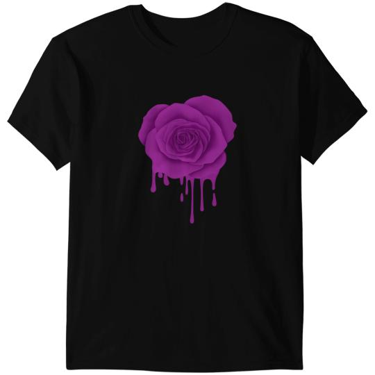 Violin Lover Purple Violet Melting Rose Flower Gardener Botanist Flowers T-Shirts