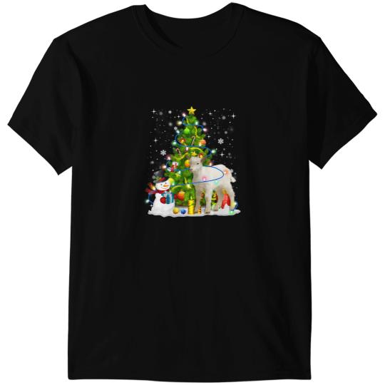Sheep Lamb Lover Costume Santa Lights Hat In Snow Christmas Tree 260 Ewe Sheeps T-Shirts
