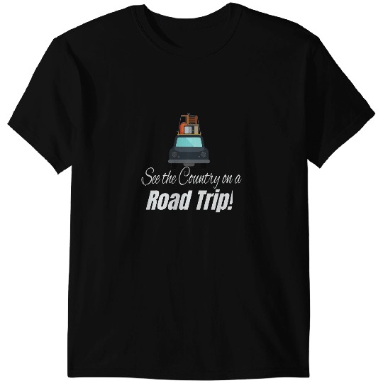 SEE THE COUNTRY ON A ROAD TRIP CAR WITH LUGGAGE DRAWING T-Shirts