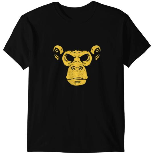 Wild Bad Chimpanzee Grumpy Ape Gorilla Monkey Face Costume T-Shirts