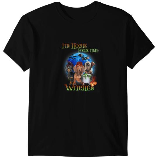 Wiener Halloween Its Hocus Pocus Time Witch Dogs Lover 99 Dachshund Doxie T-Shirts