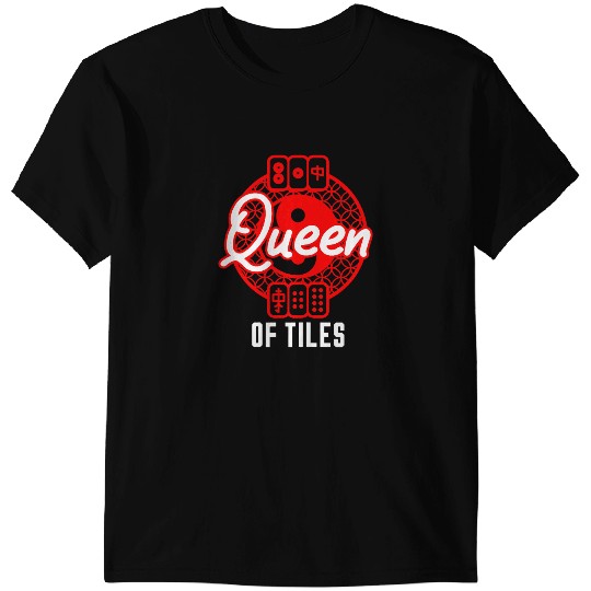 Womens Mahjong Queen Of Tiles MahJongg Player Board Game Solitaire T-Shirts