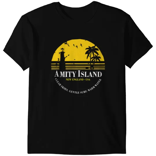 Amity Island Jaws Inspired Movie Shark Printed T-Shirts