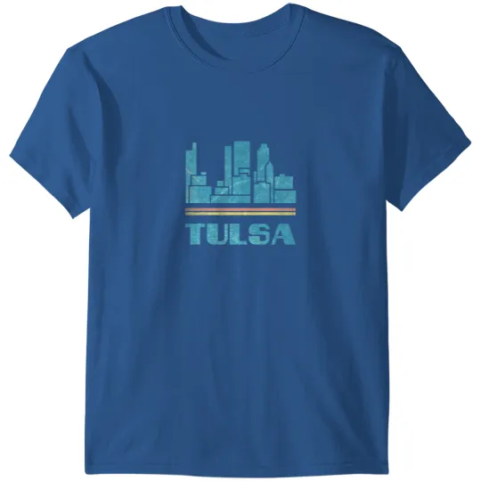 Tulsa T Shirts City Skyline Retro Cityscape 70s 80s