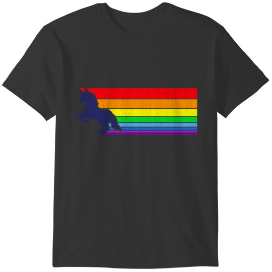 '80s Vintage Unicorn Rainbow (distressed look) T-shirt