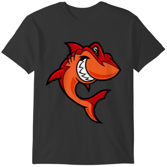 red_cartoon_shark T-shirt