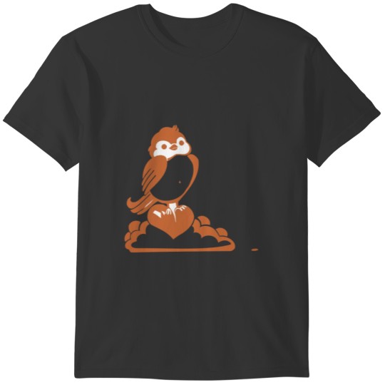Valentine Robin with Heart T-shirt