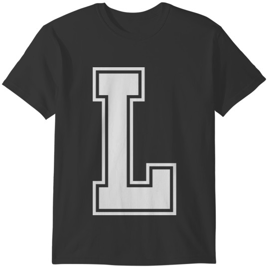 Letter L Alphabet College Style T-shirt
