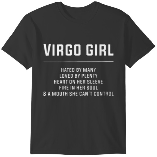 virgo girl hated by many loved by plenty heart on T-shirt