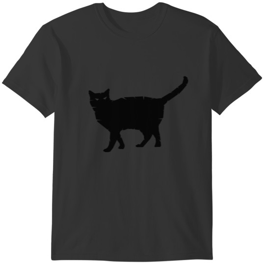 Black Cat Body - Walking Cat Design T-shirt