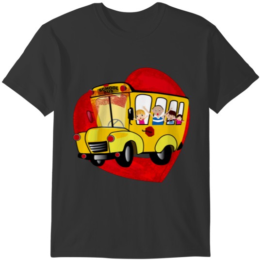 Personalized Love Yellow School Bus Driver T-shir T-shirt