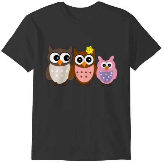 3 owl family T-shirt