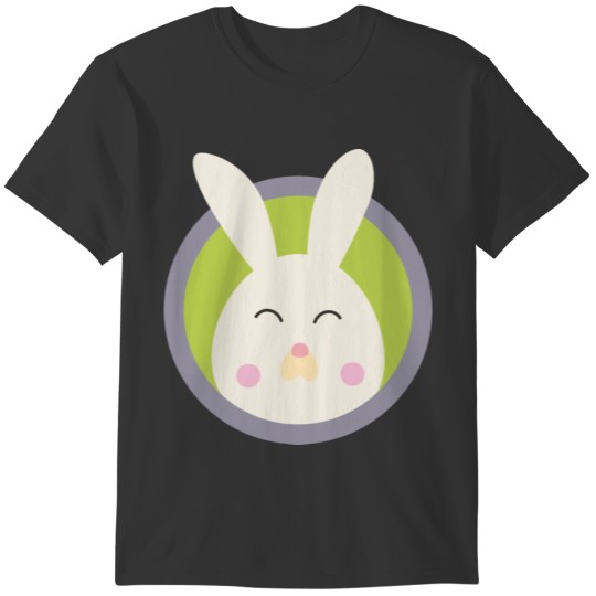 Cute rabbit head with blue circle Gift T-shirt