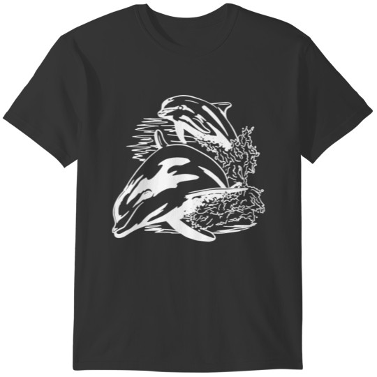 Dolphins Jumping Graphic T-shirt