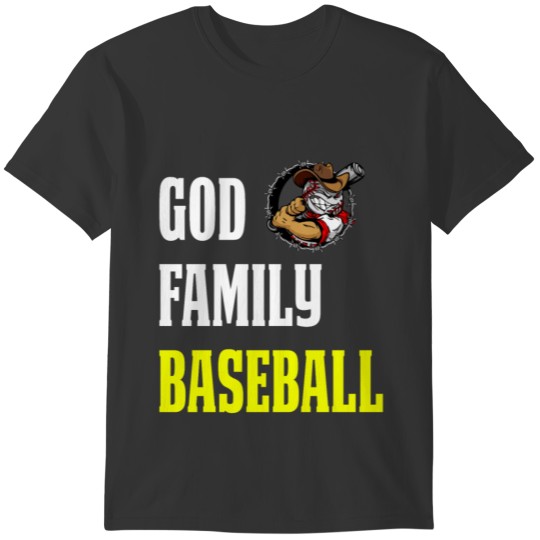 Baseball Design God Family Baseball T-shirt